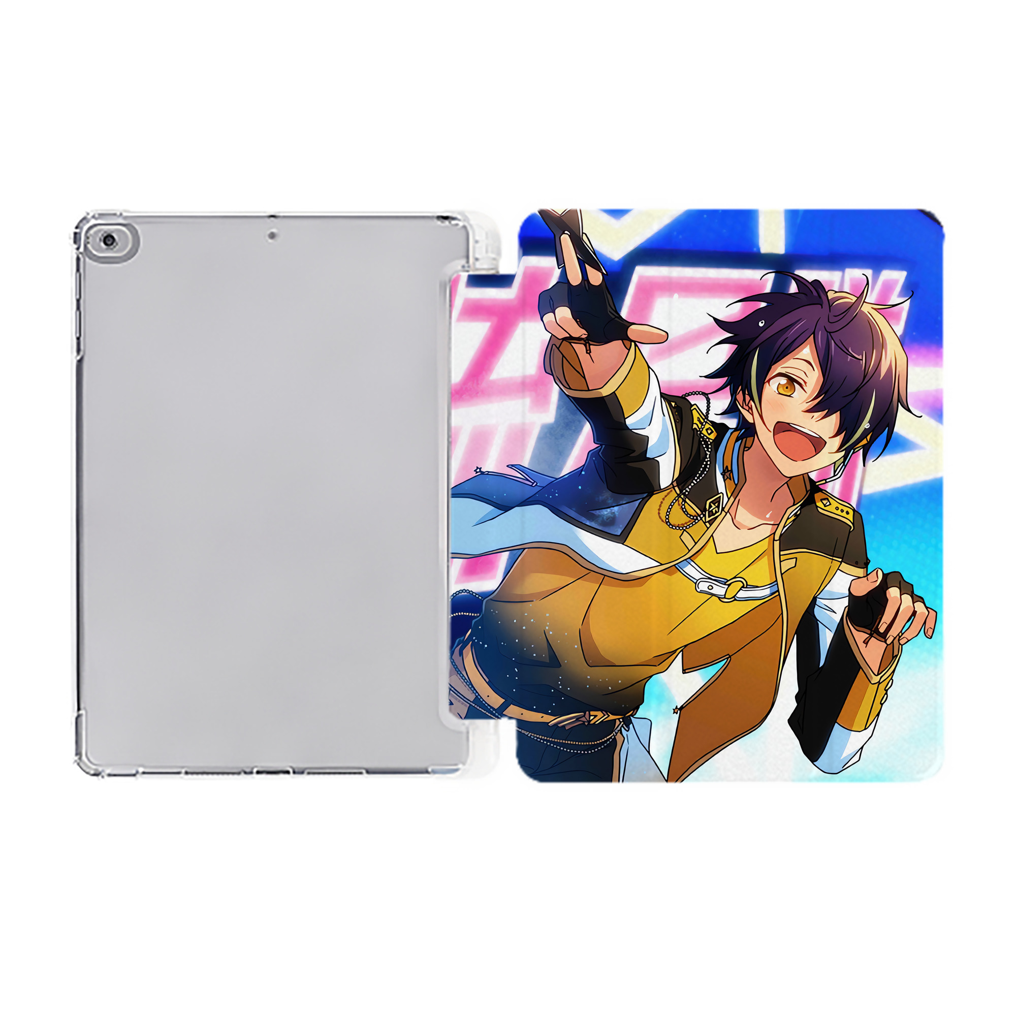 （画像用） あんさんぶるスターズ! Ensemble Stars IPad ケース ペン収納付き 三つ折りスタンド PUレザー×シリコン 対応機種9.5/10.5/10.9インチ